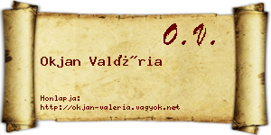 Okjan Valéria névjegykártya